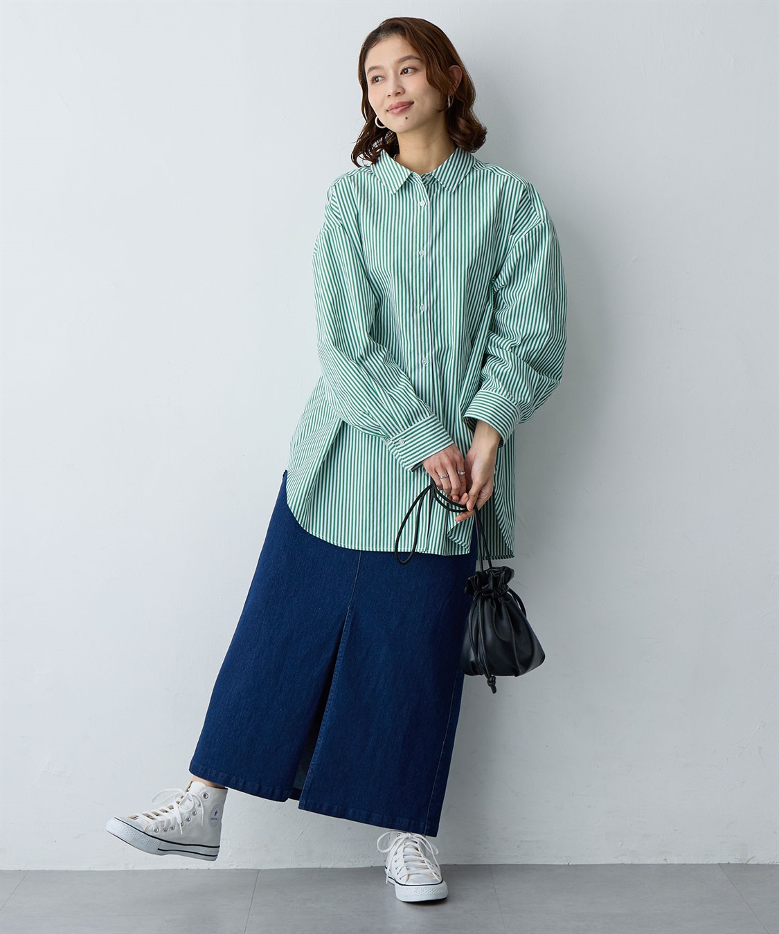 anyfee 【anyfee/大きいサイズ】リラックスフィットストライプ柄レギュラーシャツ/チュニック_sub_15