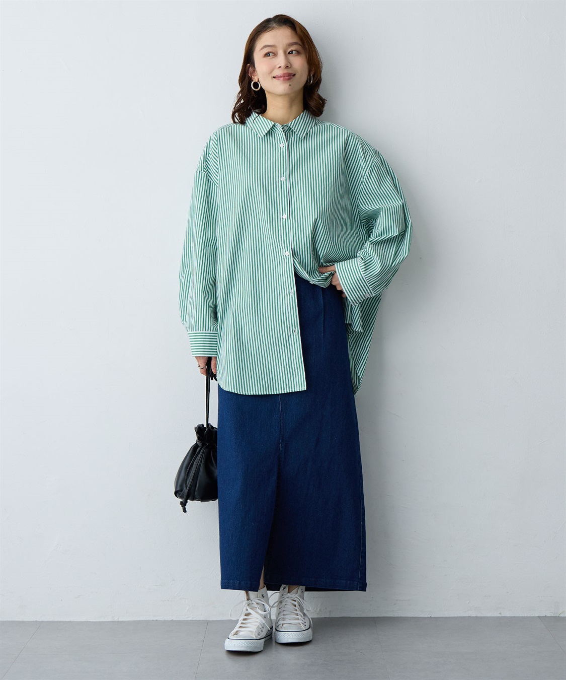 anyfee 【anyfee/大きいサイズ】リラックスフィットストライプ柄レギュラーシャツ/チュニック_sub_17