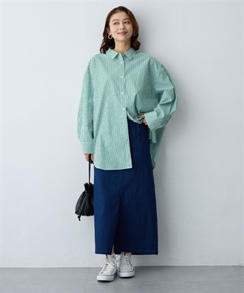 anyfee 【anyfee/大きいサイズ】リラックスフィットストライプ柄レギュラーシャツ/チュニック_subthumb_17