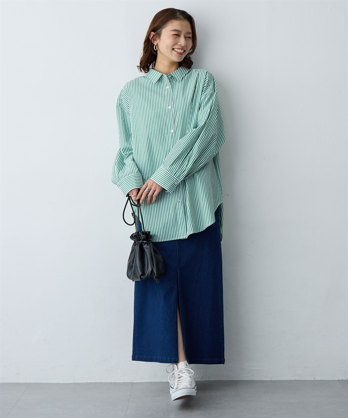 anyfee 【anyfee/大きいサイズ】リラックスフィットストライプ柄レギュラーシャツ/チュニック_sub_18