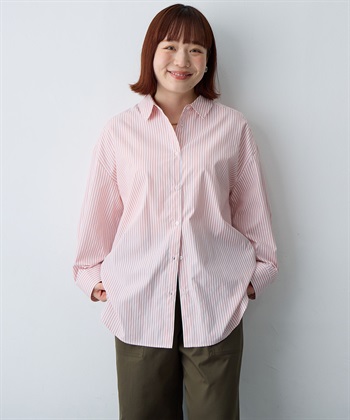 anyfee 【anyfee/大きいサイズ】リラックスフィットストライプ柄レギュラーシャツ/チュニック_subthumb_19