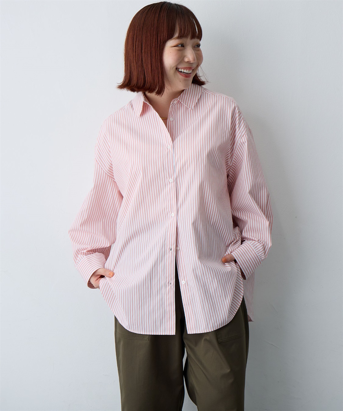 anyfee 【anyfee/大きいサイズ】リラックスフィットストライプ柄レギュラーシャツ/チュニック_sub_20