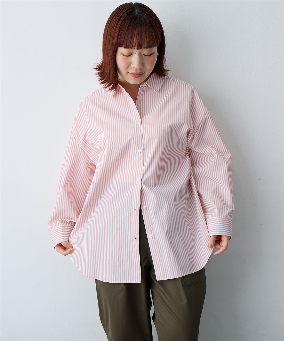 anyfee 【anyfee/大きいサイズ】リラックスフィットストライプ柄レギュラーシャツ/チュニック_sub_22