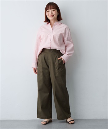 anyfee 【anyfee/大きいサイズ】リラックスフィットストライプ柄レギュラーシャツ/チュニック_subthumb_24