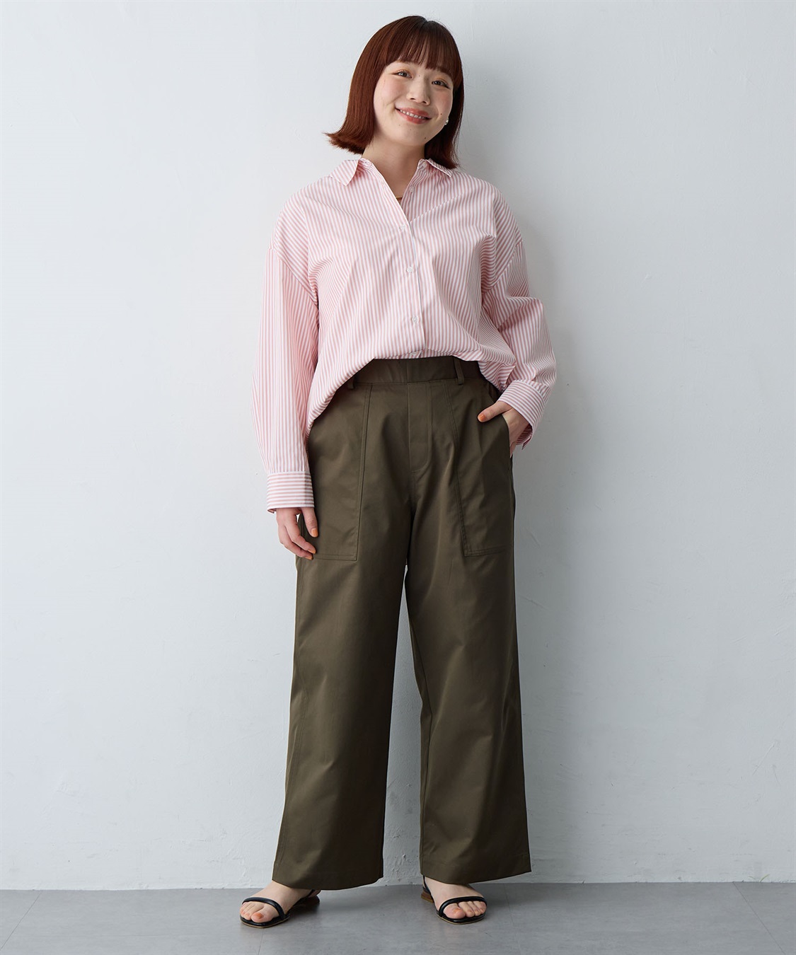 anyfee 【anyfee/大きいサイズ】リラックスフィットストライプ柄レギュラーシャツ/チュニック_sub_25