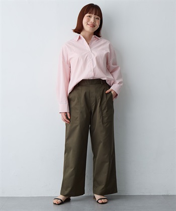 anyfee 【anyfee/大きいサイズ】リラックスフィットストライプ柄レギュラーシャツ/チュニック_subthumb_25