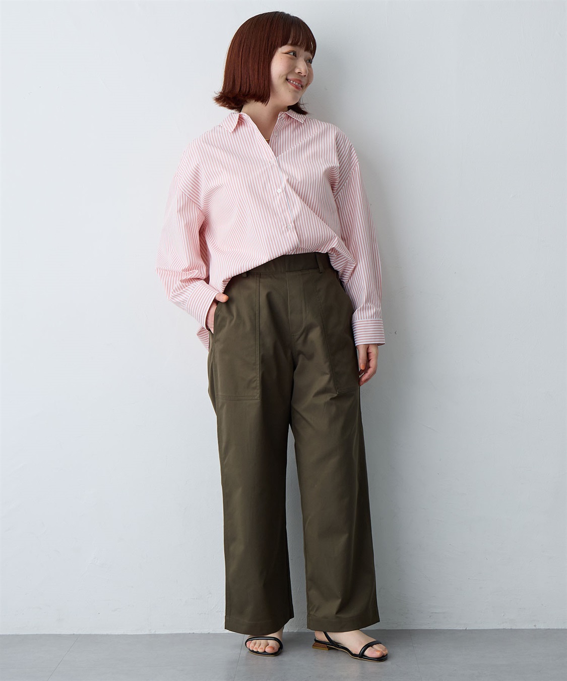 anyfee 【anyfee/大きいサイズ】リラックスフィットストライプ柄レギュラーシャツ/チュニック_sub_27