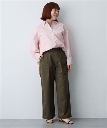 anyfee 【anyfee/大きいサイズ】リラックスフィットストライプ柄レギュラーシャツ/チュニック_subthumb_27