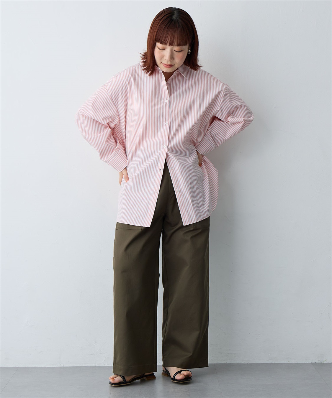 anyfee 【anyfee/大きいサイズ】リラックスフィットストライプ柄レギュラーシャツ/チュニック_sub_28