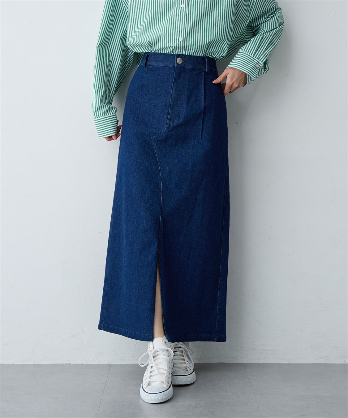 anyfee 【anyfee/大きいサイズ】フロントスリットデニムスカート(2026SS)_sub_2