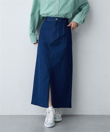 anyfee 【anyfee/大きいサイズ】フロントスリットデニムスカート(2026SS)_subthumb_2