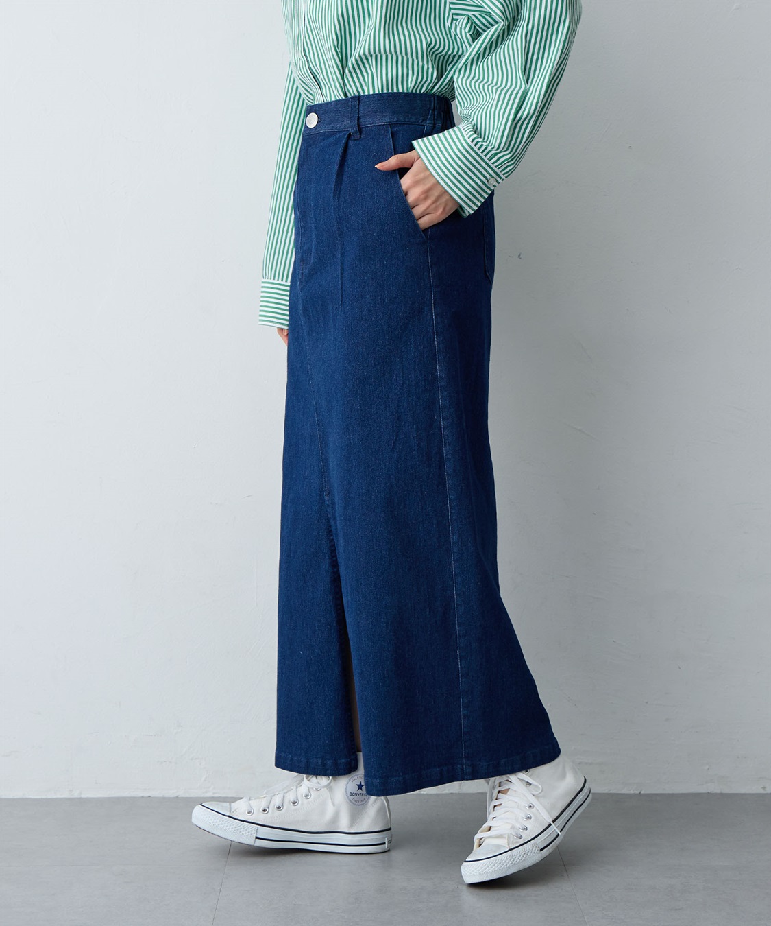 anyfee 【anyfee/大きいサイズ】フロントスリットデニムスカート(2026SS)_sub_4