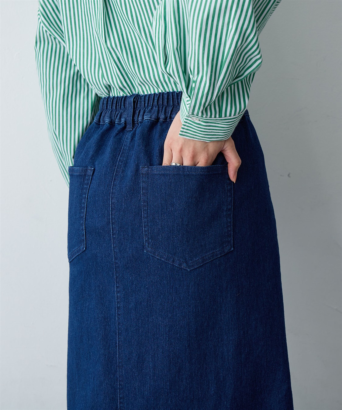 anyfee 【anyfee/大きいサイズ】フロントスリットデニムスカート(2026SS)_sub_7