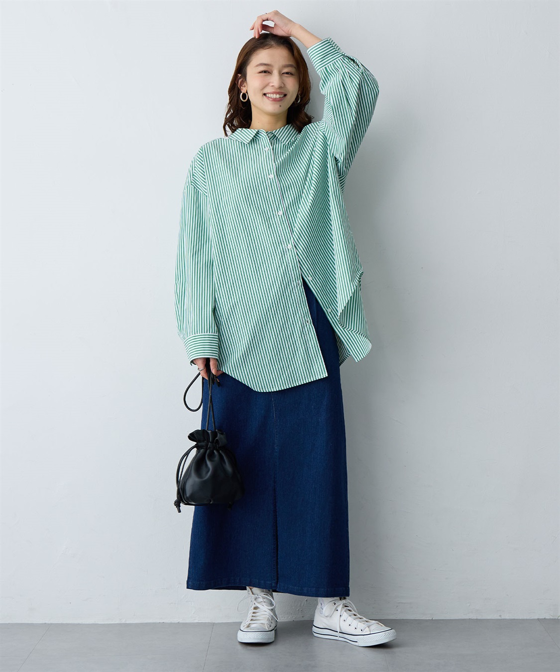 anyfee 【anyfee/大きいサイズ】フロントスリットデニムスカート(2026SS)_sub_13