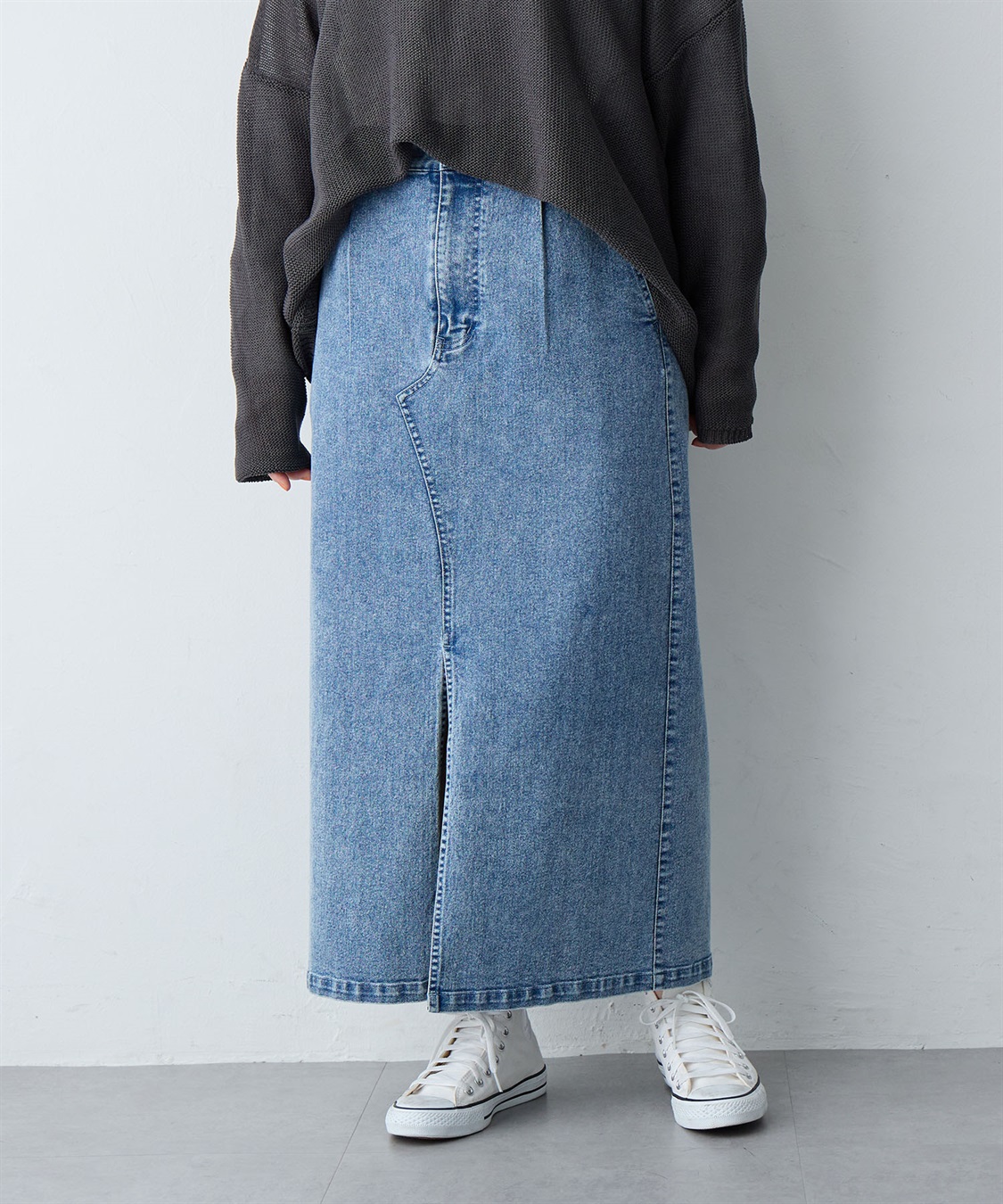 anyfee 【anyfee/大きいサイズ】フロントスリットデニムスカート(2026SS)_sub_18