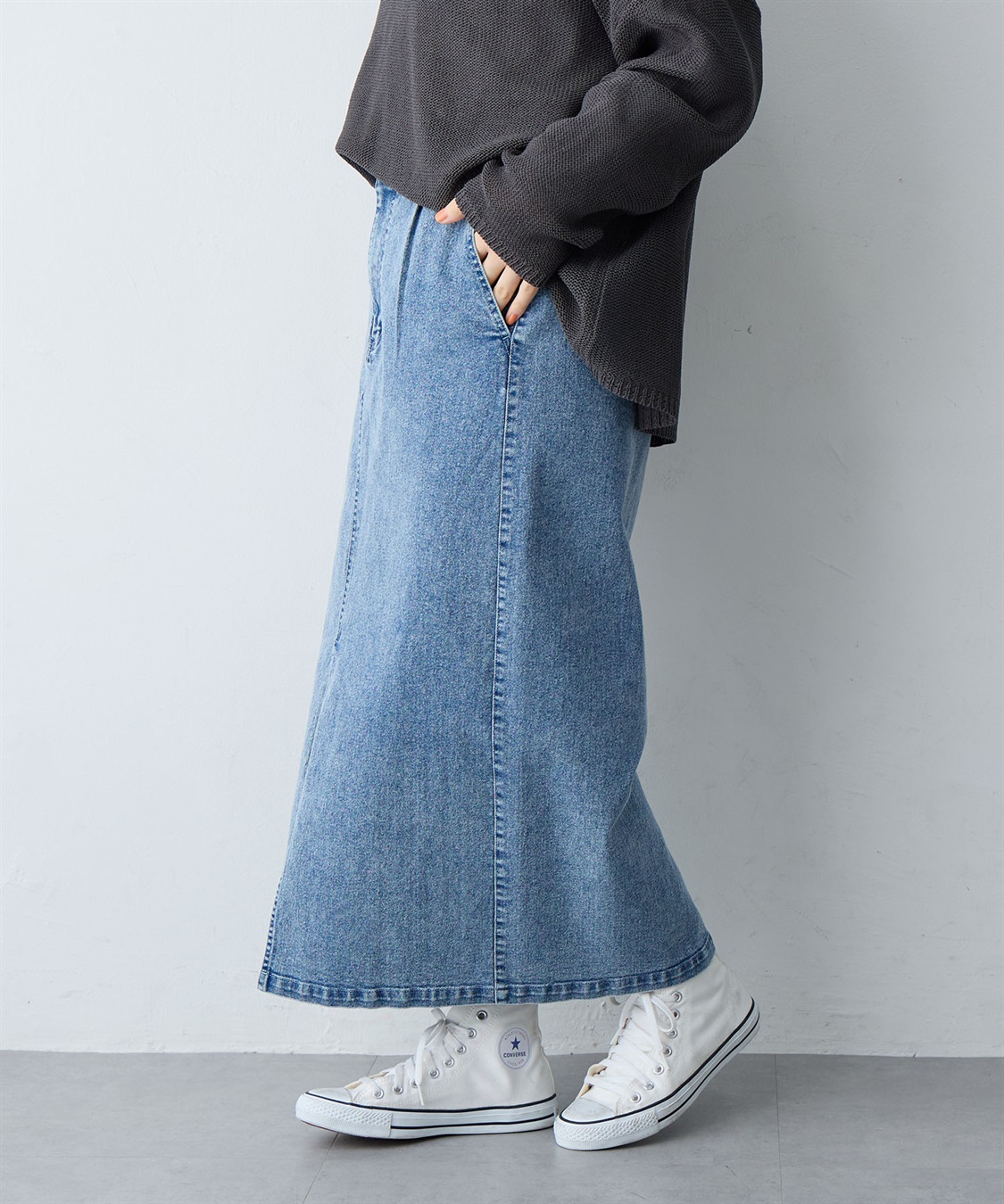 anyfee 【anyfee/大きいサイズ】フロントスリットデニムスカート(2026SS)_sub_20