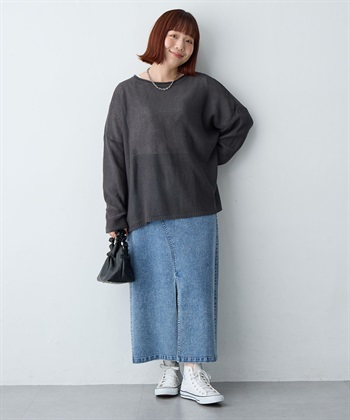 anyfee 【anyfee/大きいサイズ】フロントスリットデニムスカート(2026SS)_subthumb_23