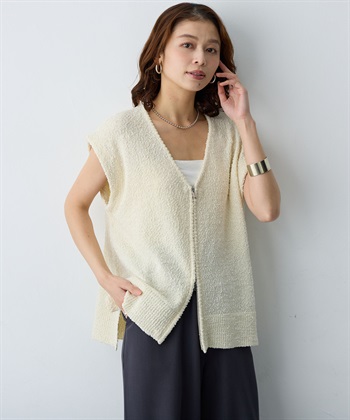 anyfee 【anyfee/大きいサイズ】ダブルジップVネックベスト(2026SS)_subthumb_4