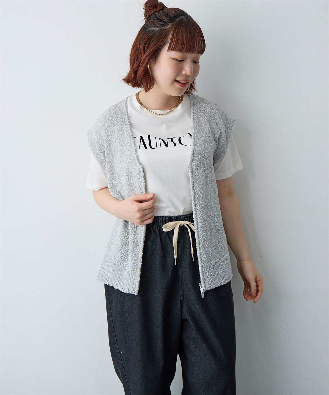 anyfee 【anyfee/大きいサイズ】ダブルジップVネックベスト(2026SS)_sub_19