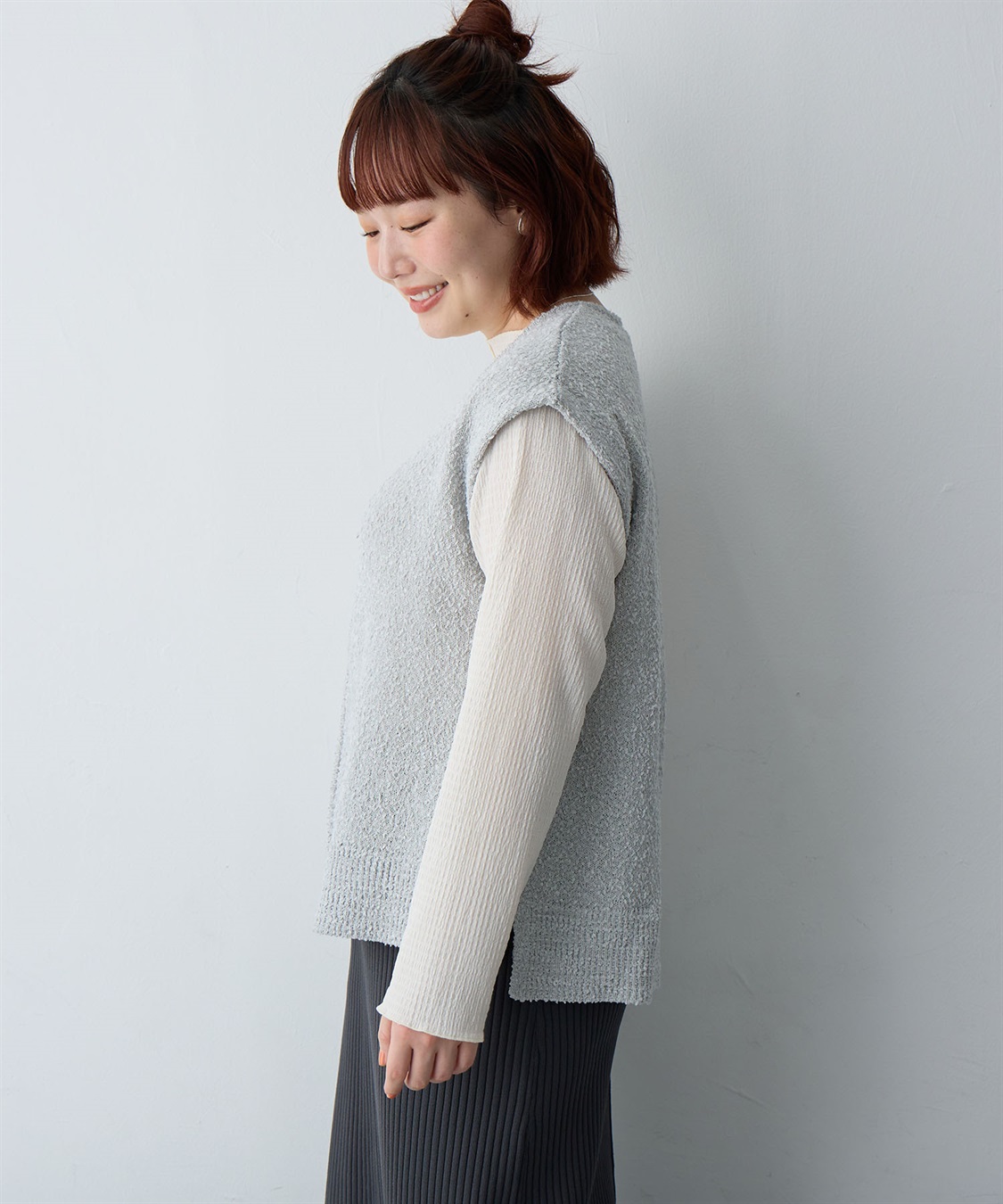 anyfee 【anyfee/大きいサイズ】ダブルジップVネックベスト(2026SS)_sub_21