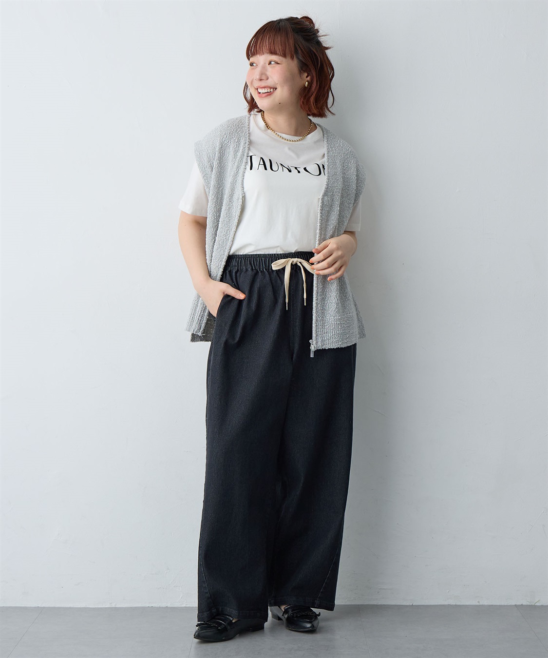 anyfee 【anyfee/大きいサイズ】ダブルジップVネックベスト(2026SS)_sub_24