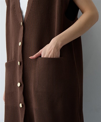 anyfee 【anyfee/大きいサイズ】金釦Vネックニットベスト/チュニック(2026SS)_subthumb_16