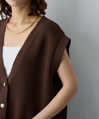 anyfee 【anyfee/大きいサイズ】金釦Vネックニットベスト/チュニック(2026SS)_subthumb_17