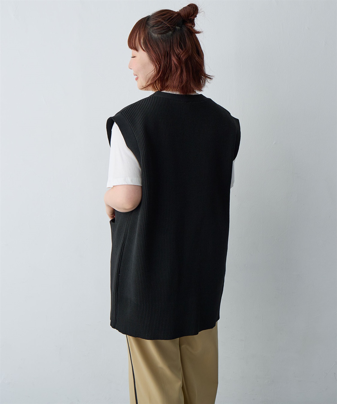 anyfee 【anyfee/大きいサイズ】金釦Vネックニットベスト/チュニック(2026SS)_sub_21