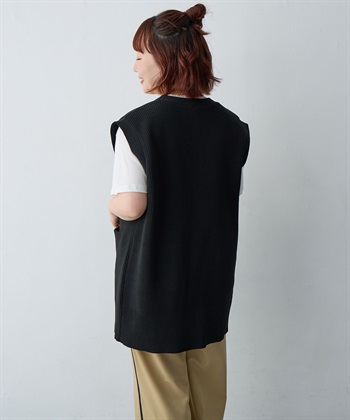 anyfee 【anyfee/大きいサイズ】金釦Vネックニットベスト/チュニック(2026SS)_subthumb_21