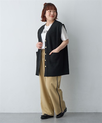 anyfee 【anyfee/大きいサイズ】金釦Vネックニットベスト/チュニック(2026SS)_subthumb_23