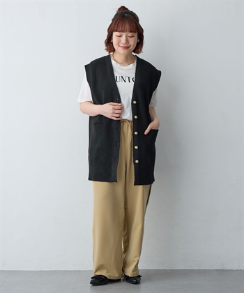 anyfee 【anyfee/大きいサイズ】金釦Vネックニットベスト/チュニック(2026SS)_subthumb_24