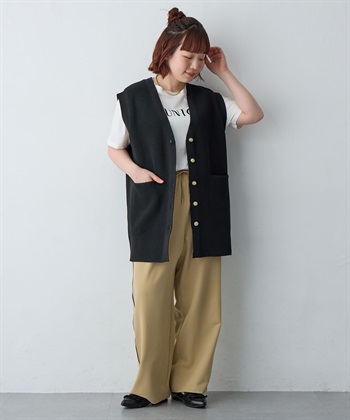 anyfee 【anyfee/大きいサイズ】金釦Vネックニットベスト/チュニック(2026SS)_subthumb_25