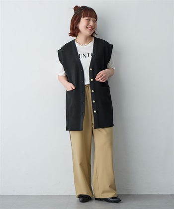 anyfee 【anyfee/大きいサイズ】金釦Vネックニットベスト/チュニック(2026SS)_subthumb_26