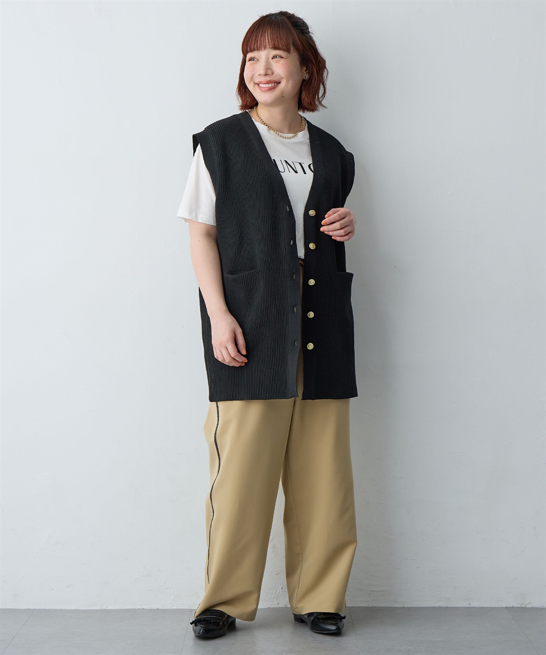 anyfee 【anyfee/大きいサイズ】金釦Vネックニットベスト/チュニック(2026SS)_sub_27