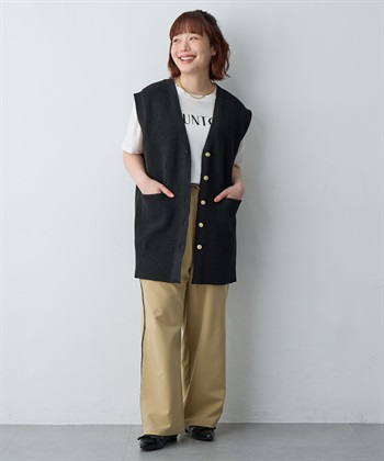 anyfee 【anyfee/大きいサイズ】金釦Vネックニットベスト/チュニック(2026SS)_subthumb_28