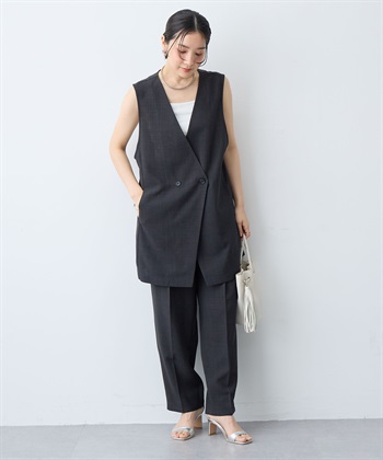 anyfee 【anyfee/大きいサイズ】リネン調テーパードパンツ《接触冷感 ・UVカット・イージーケア 》_subthumb_8