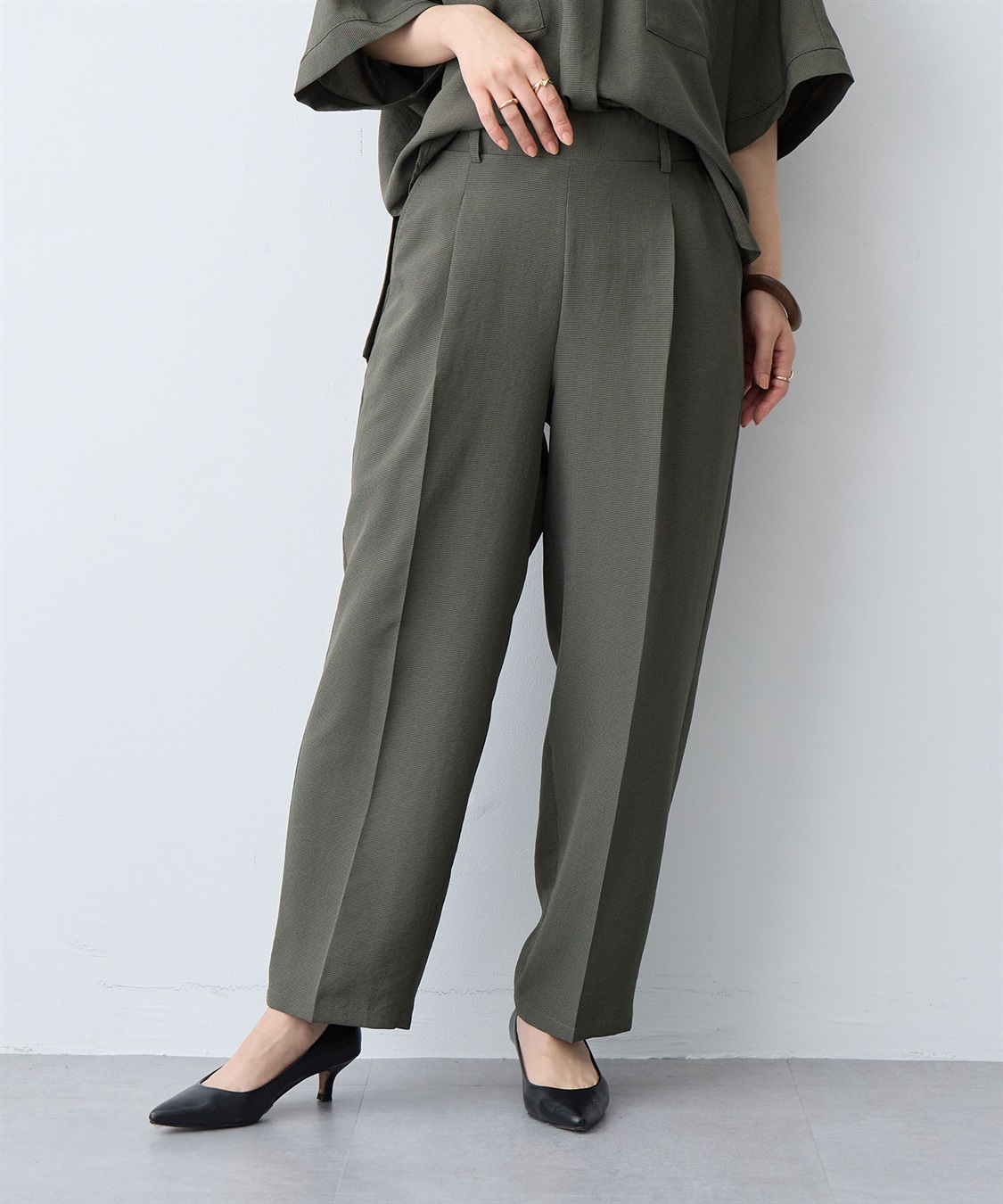 anyfee 【anyfee/大きいサイズ】リネン調テーパードパンツ《接触冷感 ・UVカット・イージーケア 》_sub_11