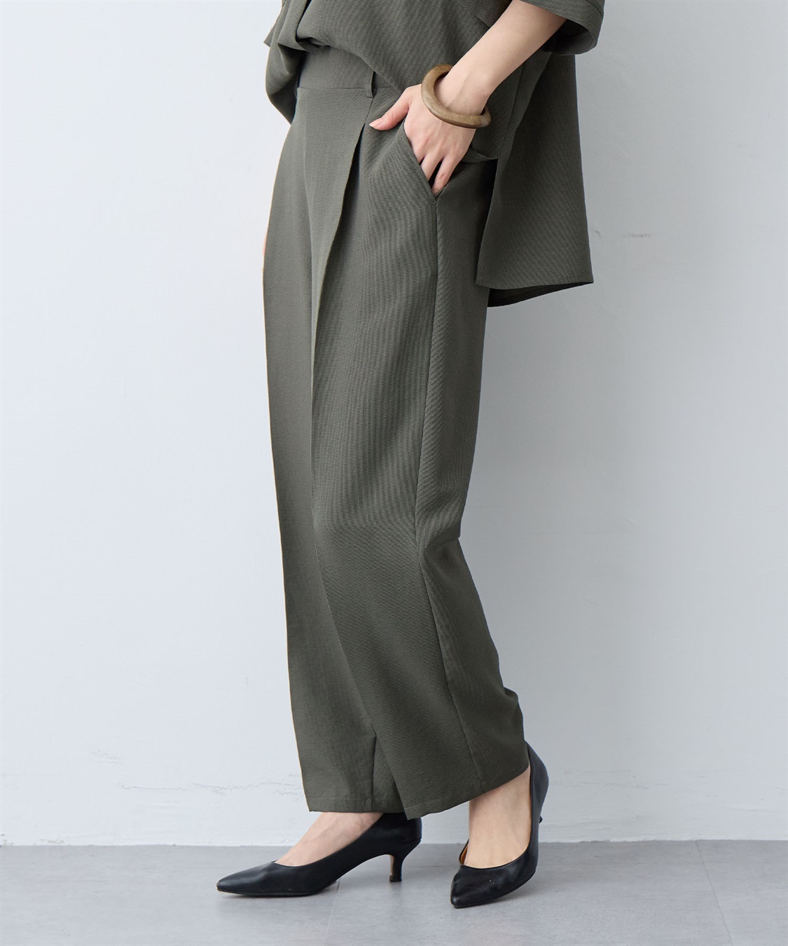anyfee 【anyfee/大きいサイズ】リネン調テーパードパンツ《接触冷感 ・UVカット・イージーケア 》_sub_12
