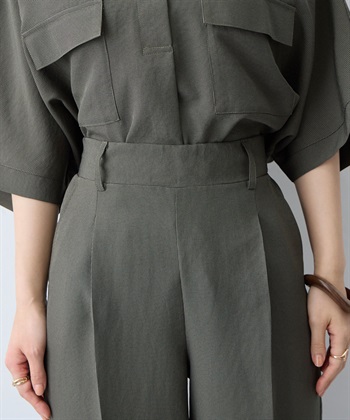 anyfee 【anyfee/大きいサイズ】リネン調テーパードパンツ《接触冷感 ・UVカット・イージーケア 》_subthumb_16