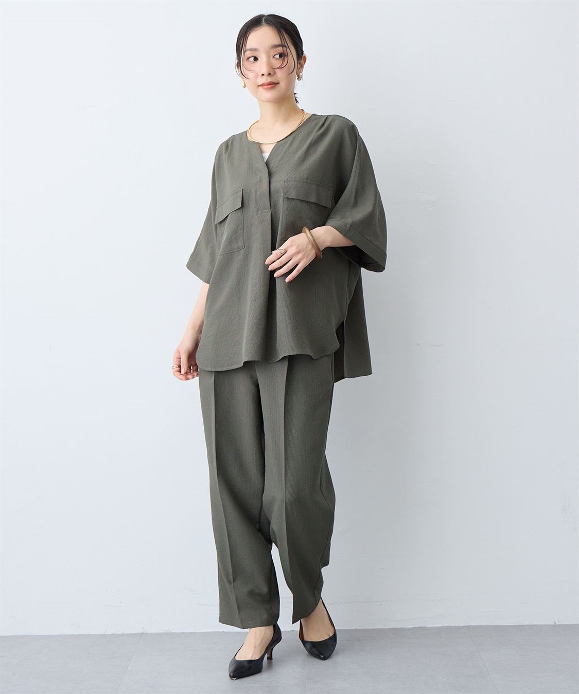 anyfee 【anyfee/大きいサイズ】リネン調テーパードパンツ《接触冷感 ・UVカット・イージーケア 》_sub_17