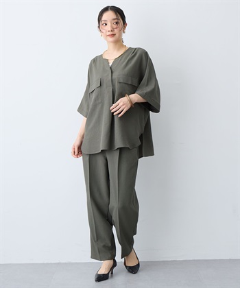 anyfee 【anyfee/大きいサイズ】リネン調テーパードパンツ《接触冷感 ・UVカット・イージーケア 》_subthumb_17