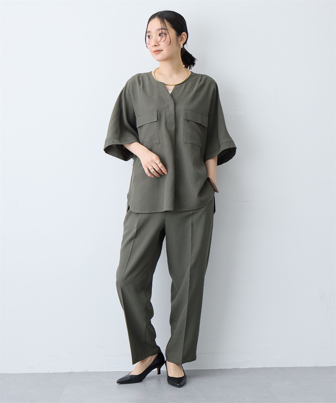 anyfee 【anyfee/大きいサイズ】リネン調テーパードパンツ《接触冷感 ・UVカット・イージーケア 》_sub_18