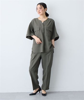 anyfee 【anyfee/大きいサイズ】リネン調テーパードパンツ《接触冷感 ・UVカット・イージーケア 》_subthumb_18