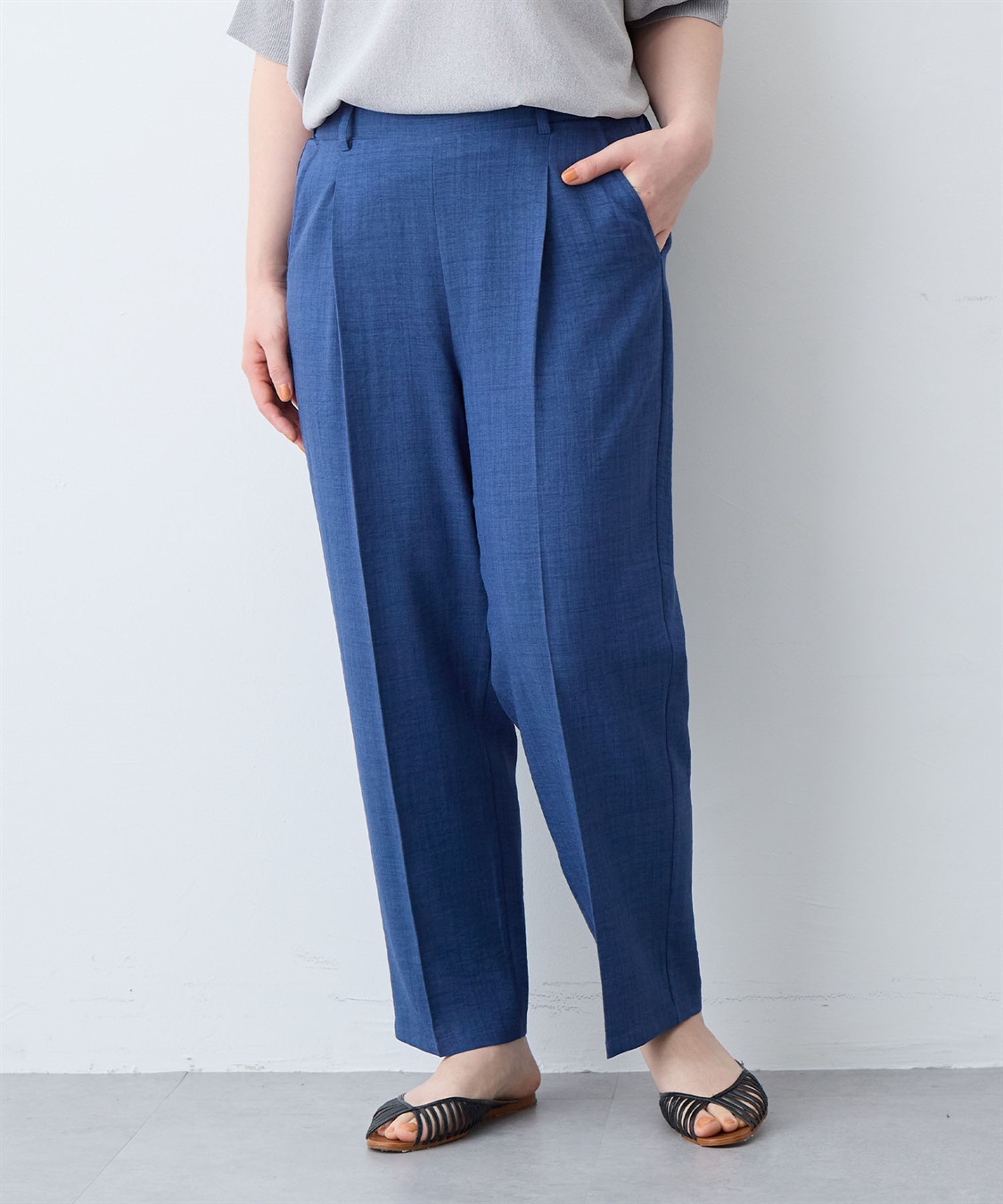 anyfee 【anyfee/大きいサイズ】リネン調テーパードパンツ《接触冷感 ・UVカット・イージーケア 》_sub_23