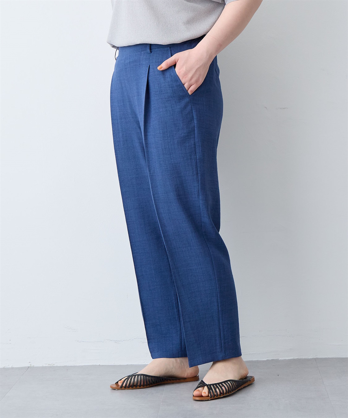 anyfee 【anyfee/大きいサイズ】リネン調テーパードパンツ《接触冷感 ・UVカット・イージーケア 》_sub_24