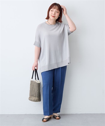 anyfee 【anyfee/大きいサイズ】リネン調テーパードパンツ《接触冷感 ・UVカット・イージーケア 》_subthumb_26