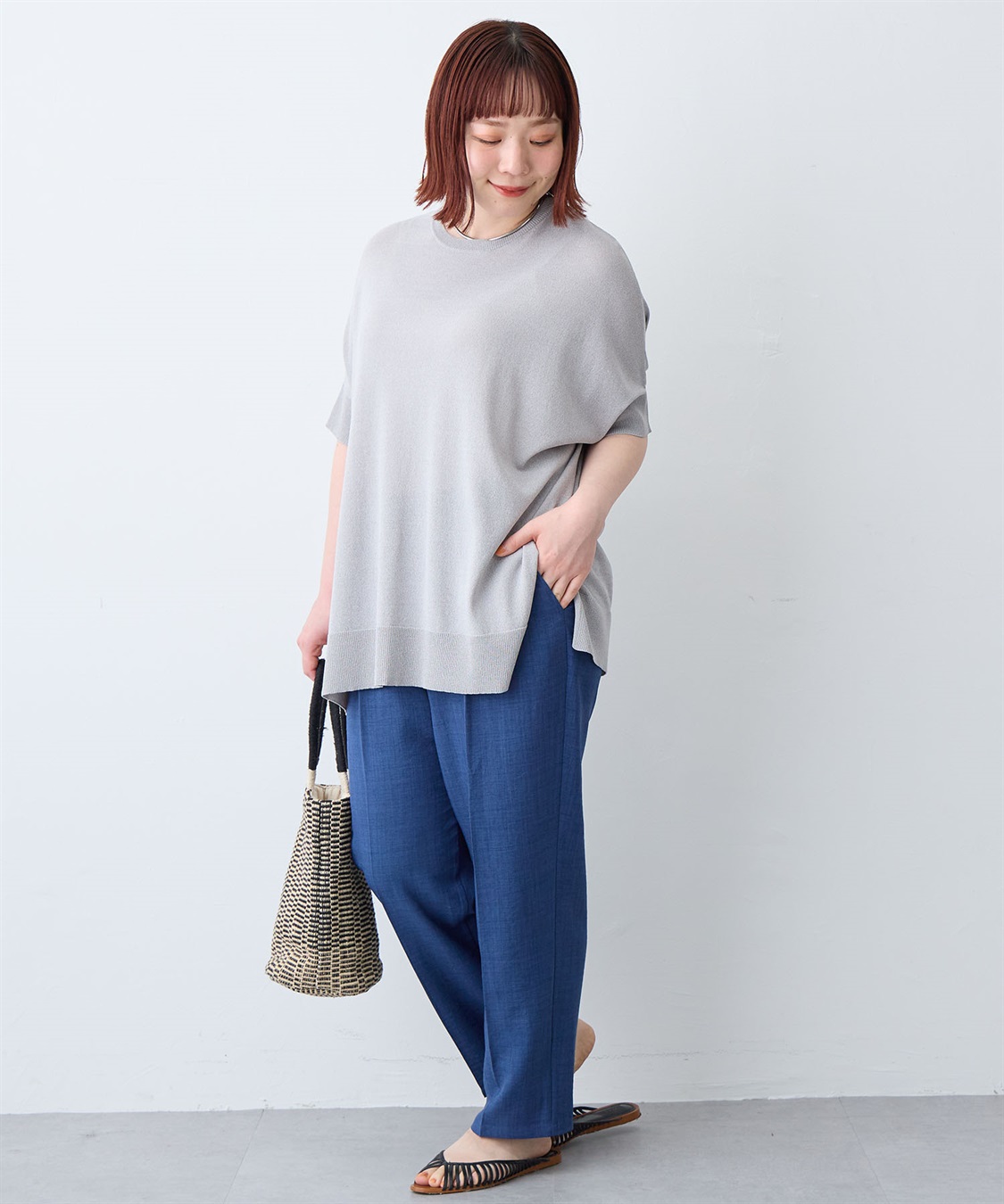 anyfee 【anyfee/大きいサイズ】リネン調テーパードパンツ《接触冷感 ・UVカット・イージーケア 》_sub_28