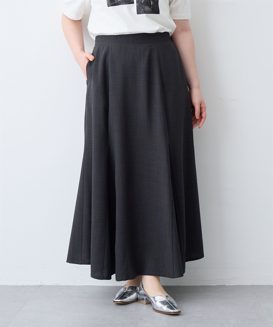 anyfee 【anyfee/大きいサイズ】リネン調マーメイドスカート《接触冷感 ・UVカット・イージーケア 》_sub_1