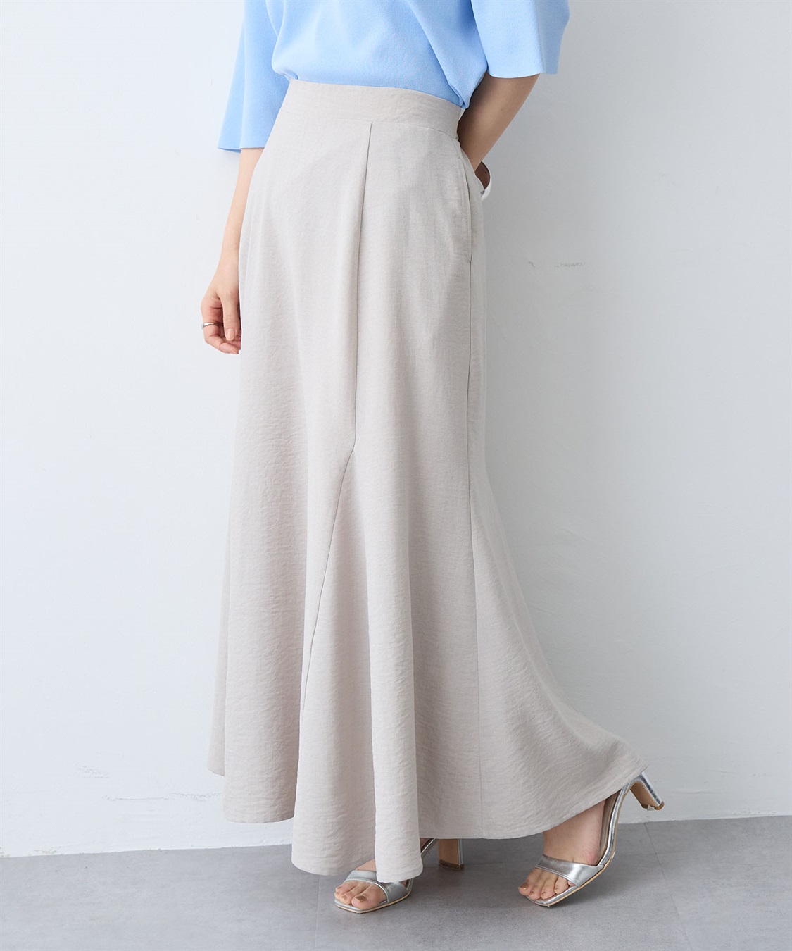 anyfee 【anyfee/大きいサイズ】リネン調マーメイドスカート《接触冷感 ・UVカット・イージーケア 》_sub_4