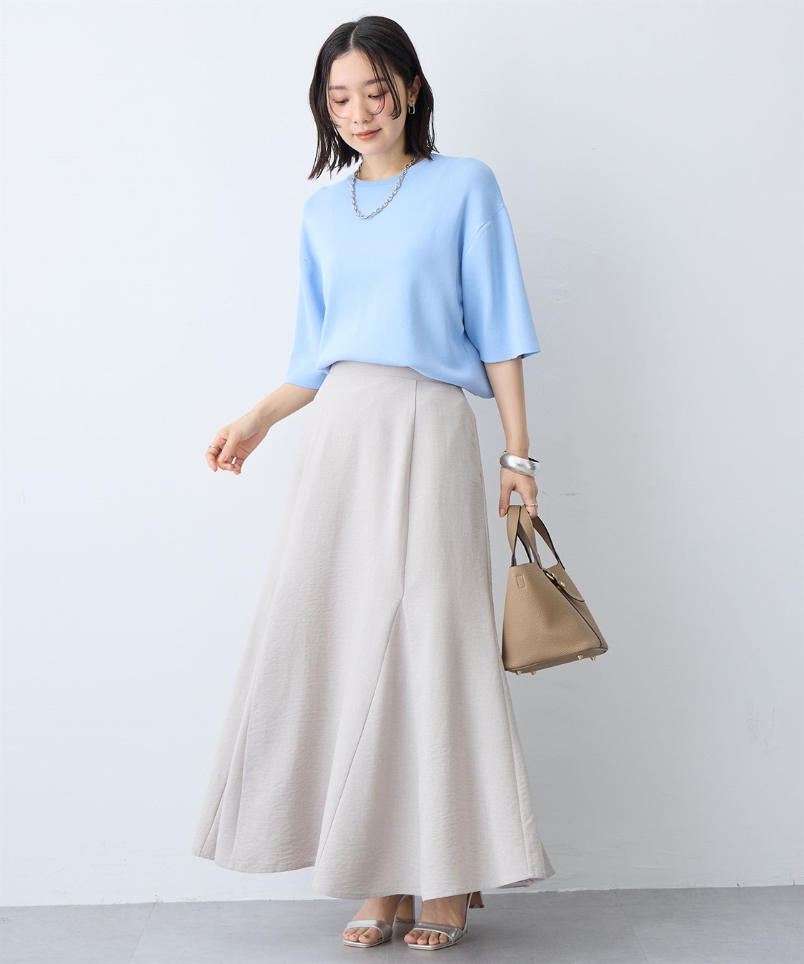 anyfee 【anyfee/大きいサイズ】リネン調マーメイドスカート《接触冷感 ・UVカット・イージーケア 》_sub_7